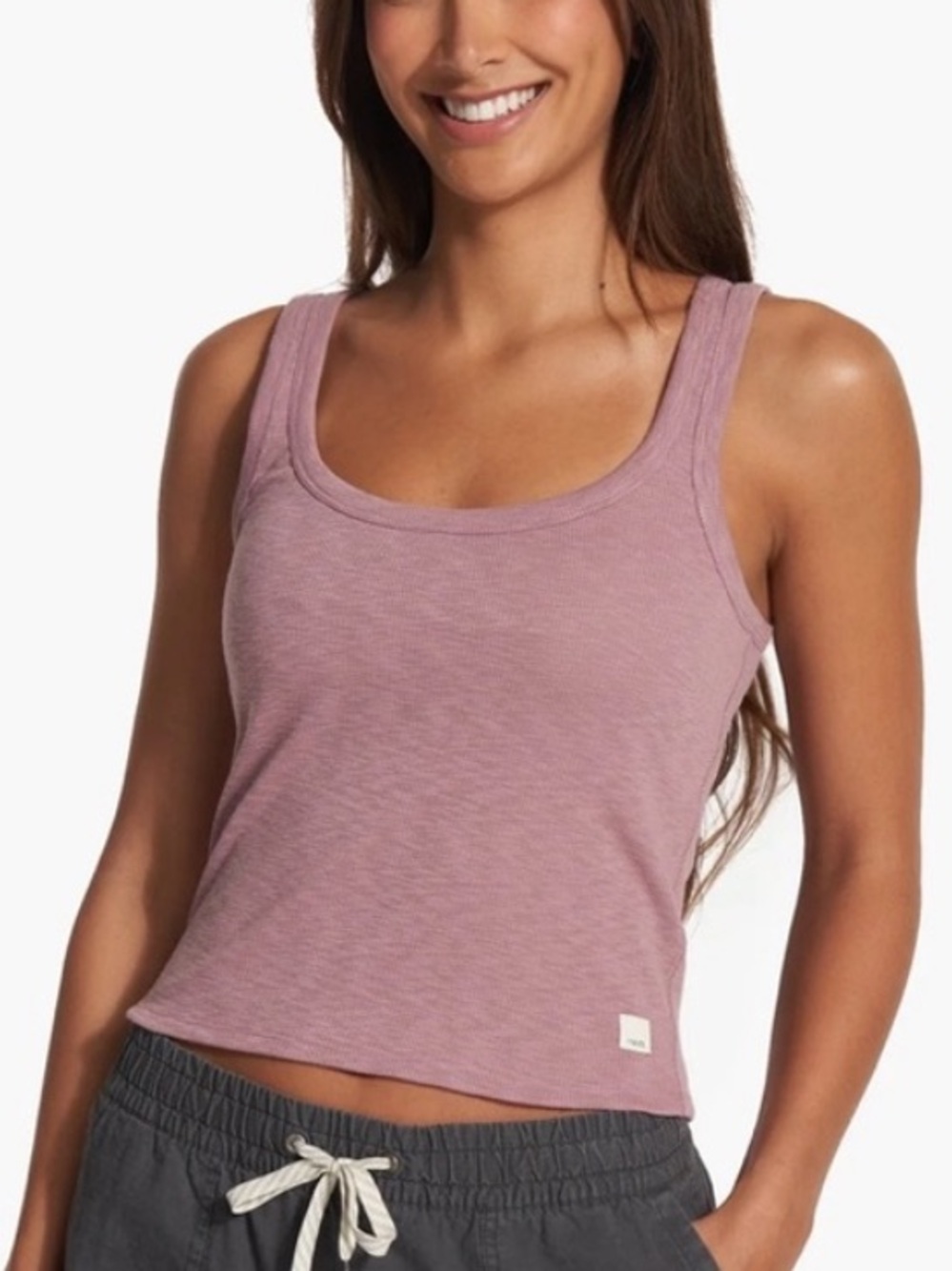 Vuori Sunrise Crop Tank Dusty Mauve